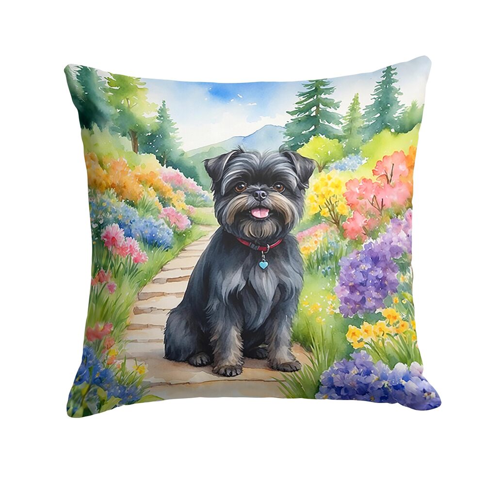 9409 Spring Path Throw Pillow, 18Hx18W, Affenpinscher 6541